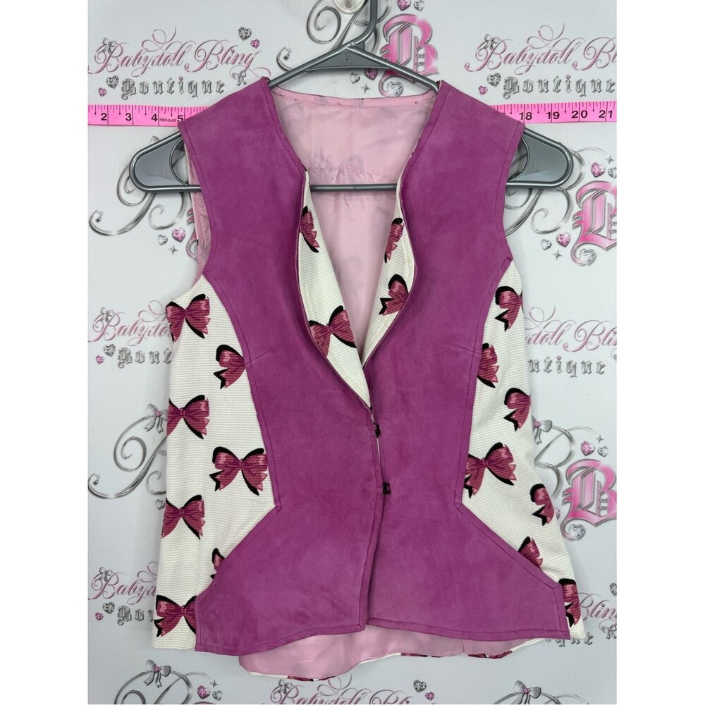 Vest bows ribbons purple Pink & Bow-Print Vest